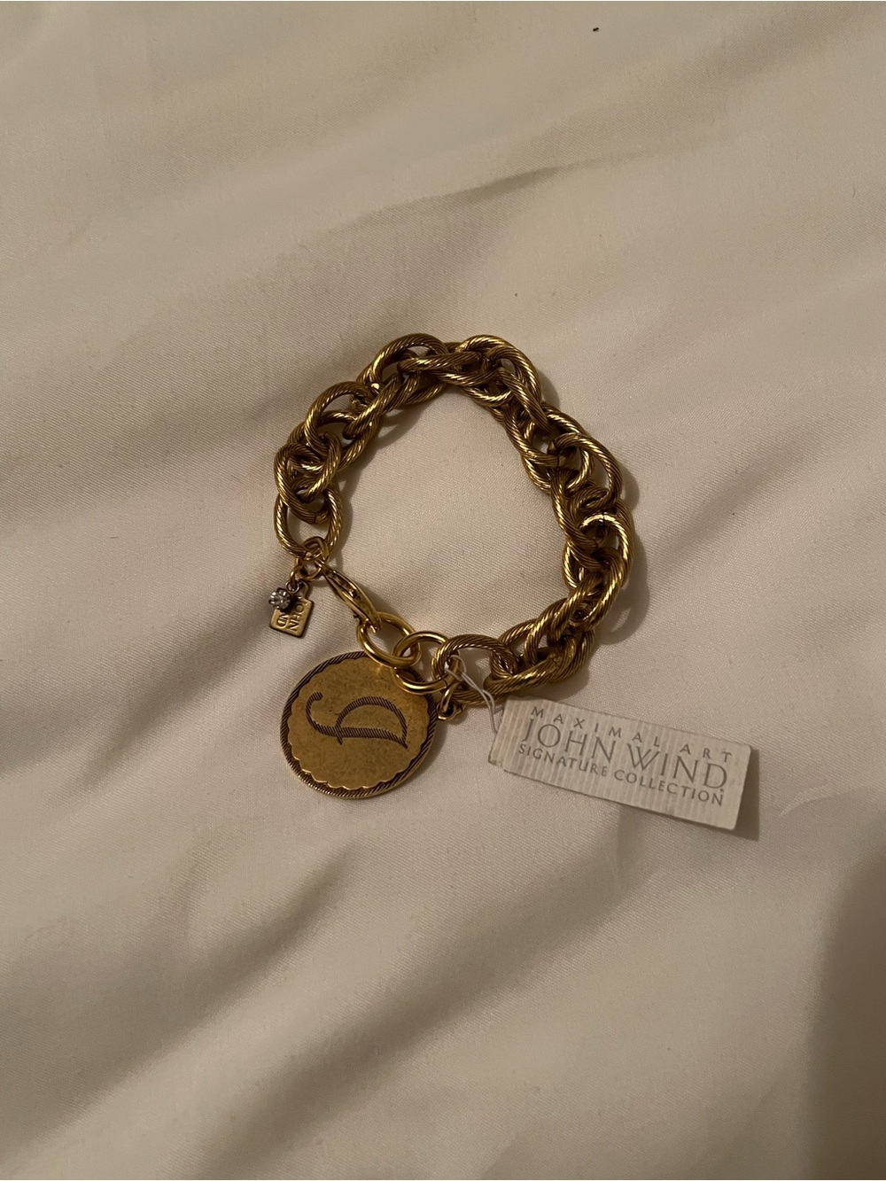John Wind Gold-Tone Charm Link Bracelet